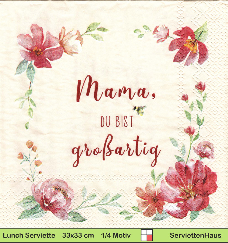 Mama du bist großartig - 1 Paket mit 20 Servietten